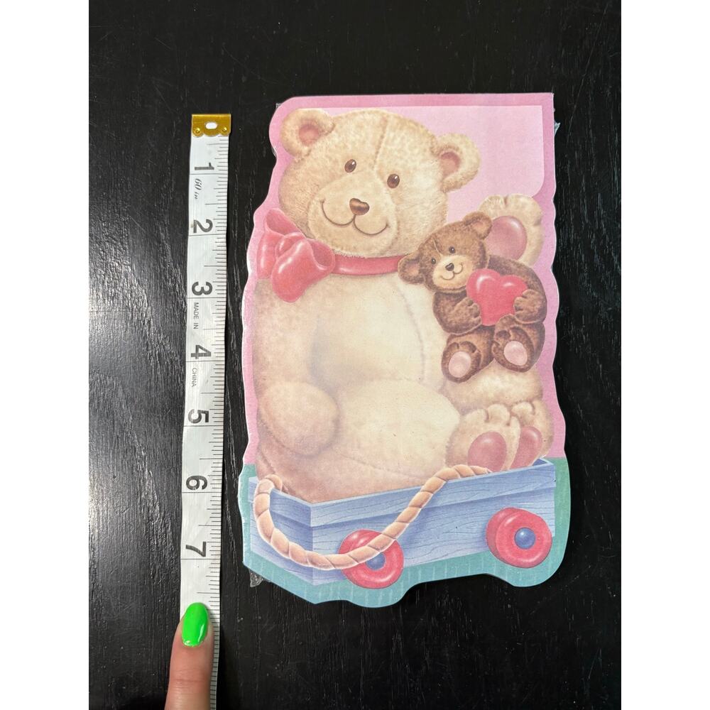 90s Avon Teddy Bear Wagon Magnetic Fridge Notepad 7.5x5" cottage unopened - Picture 6 of 8